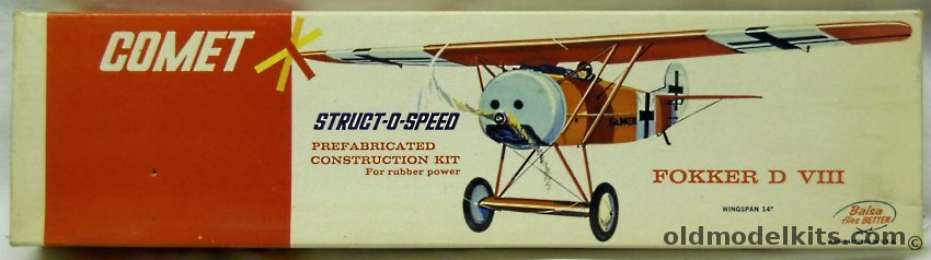 Comet Fokker D-VIII Struct-O-Speed - 14 inch Wingspan Flying Airplane, 2305-98 plastic model kit